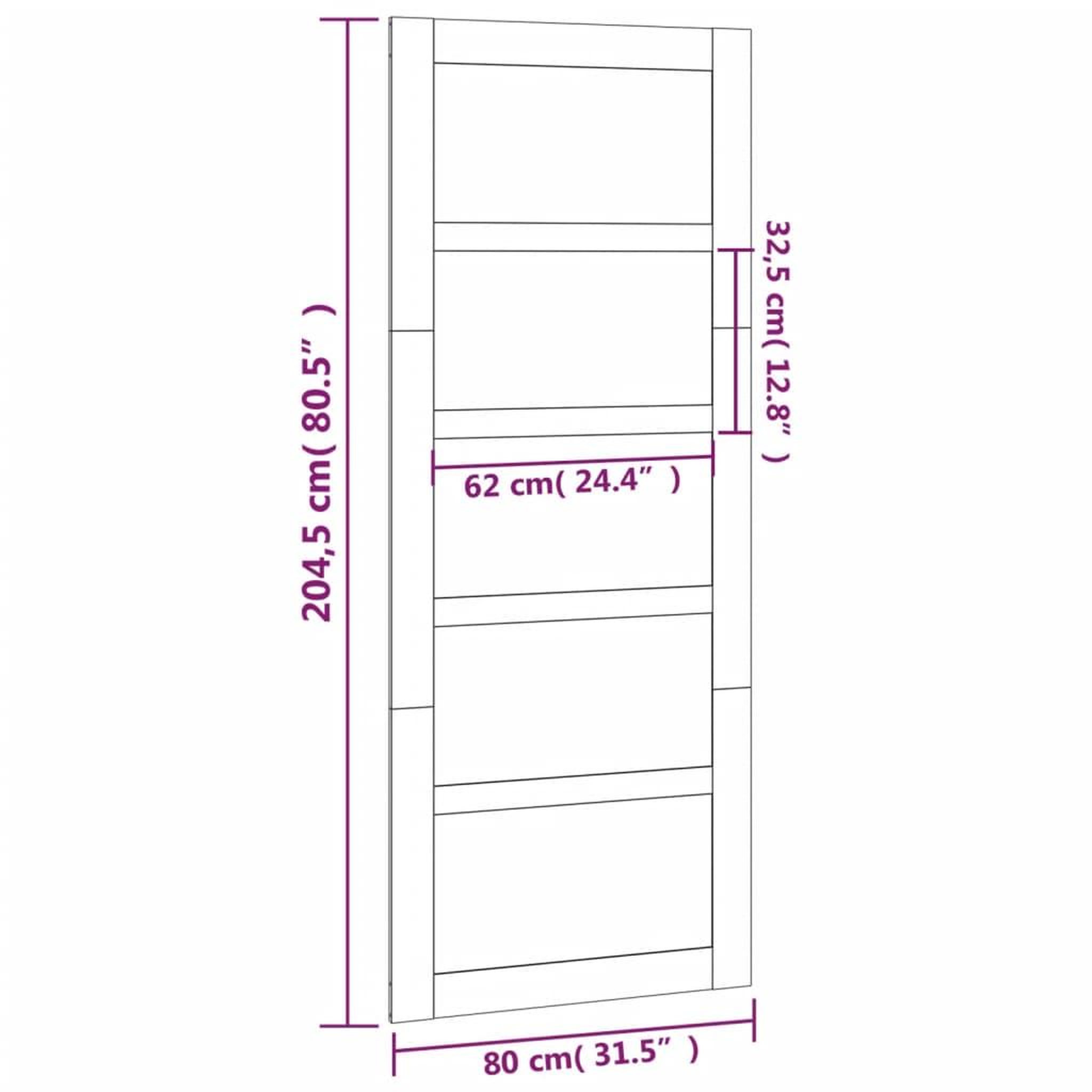 Voir la diapositive 6 : VIDAXL Porte de grange Blanc 80x1,8x204,5 cm Bois massif de pin