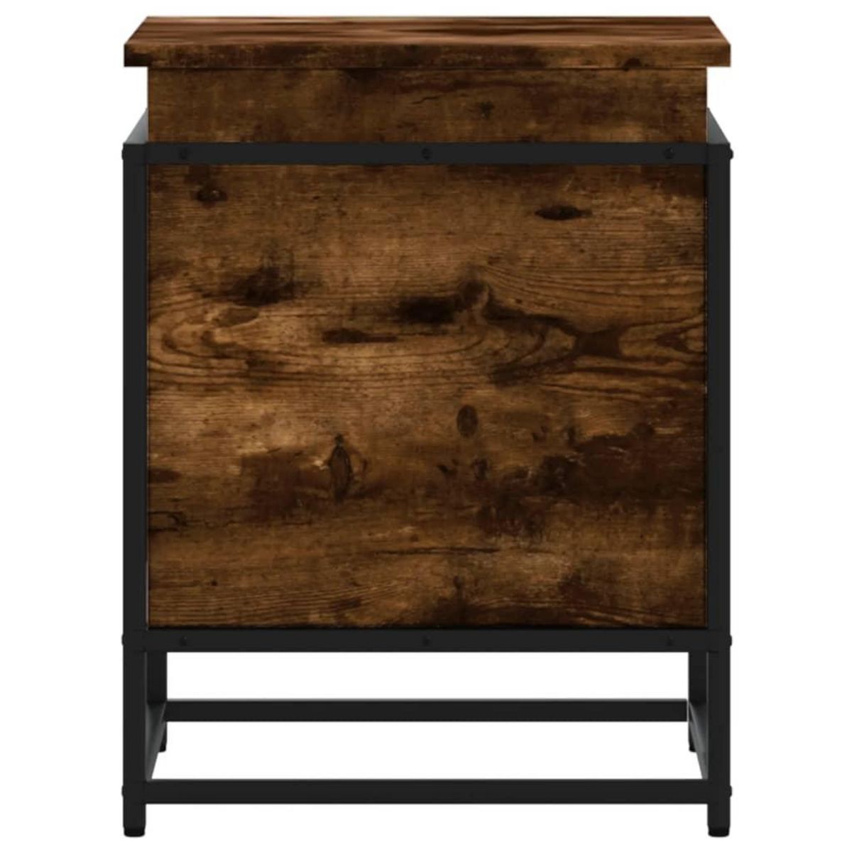 VIDAXL Boîte de rangement avec couvercle chene fume bois d'ingenierie