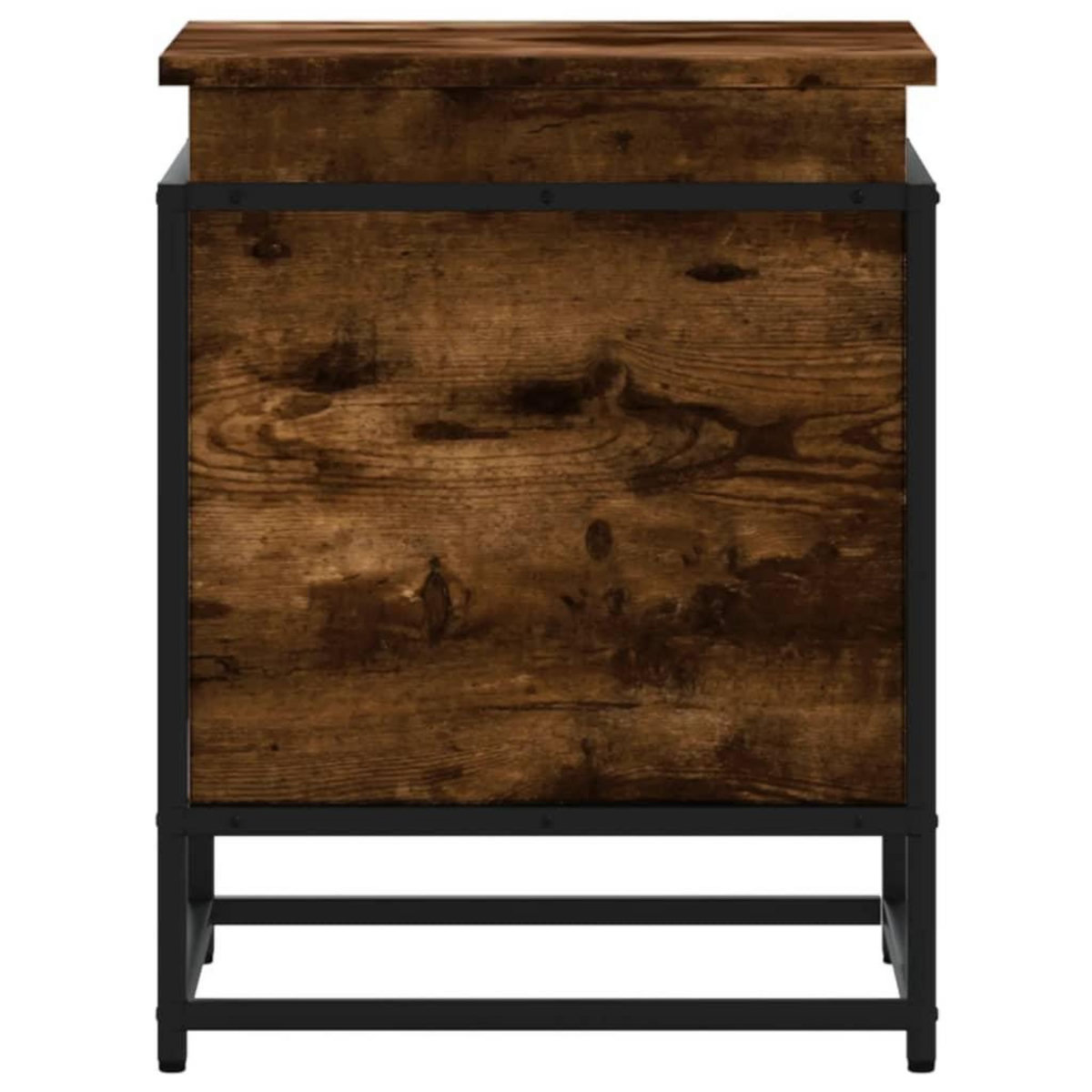 VIDAXL Boîte de rangement avec couvercle chene fume bois d'ingenierie