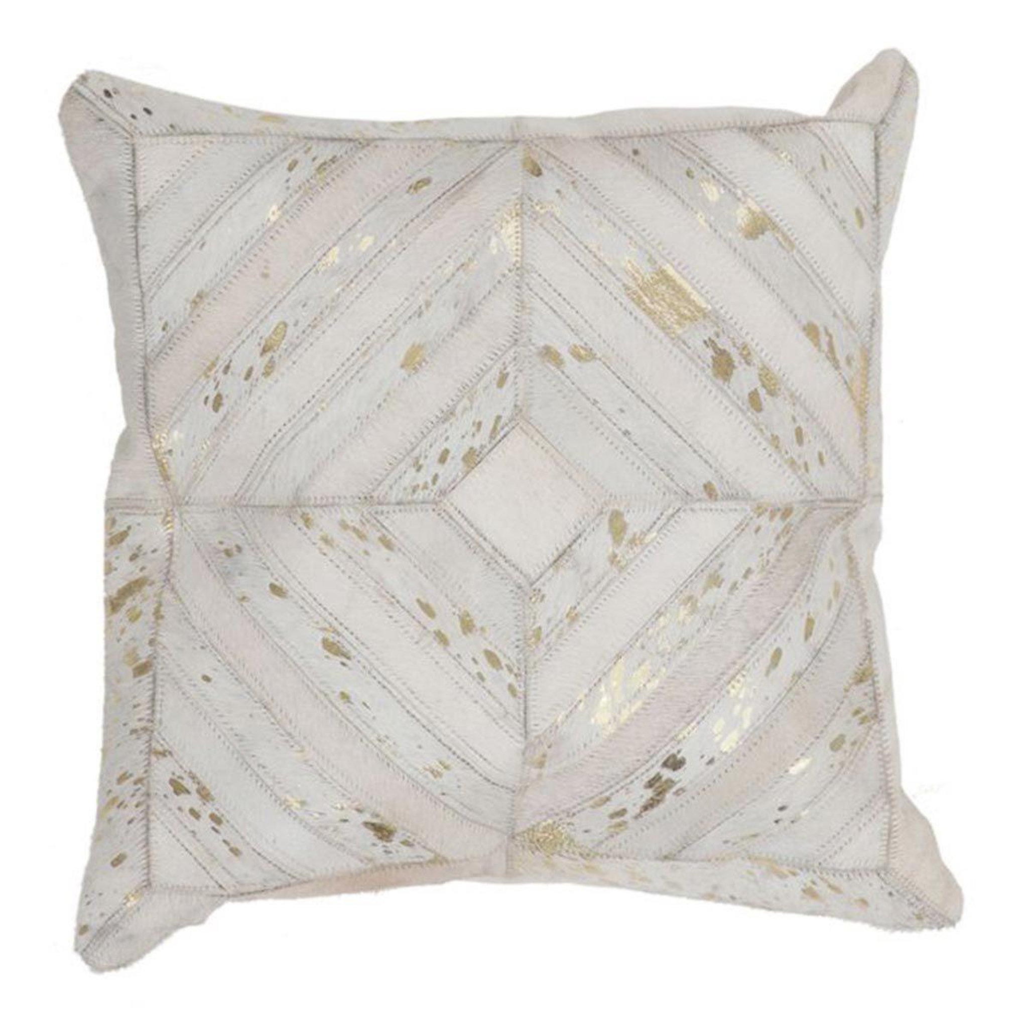 Voir la diapositive 1 : Paris Prix Coussin design en cuir  spark  45x45cm ivoire & or