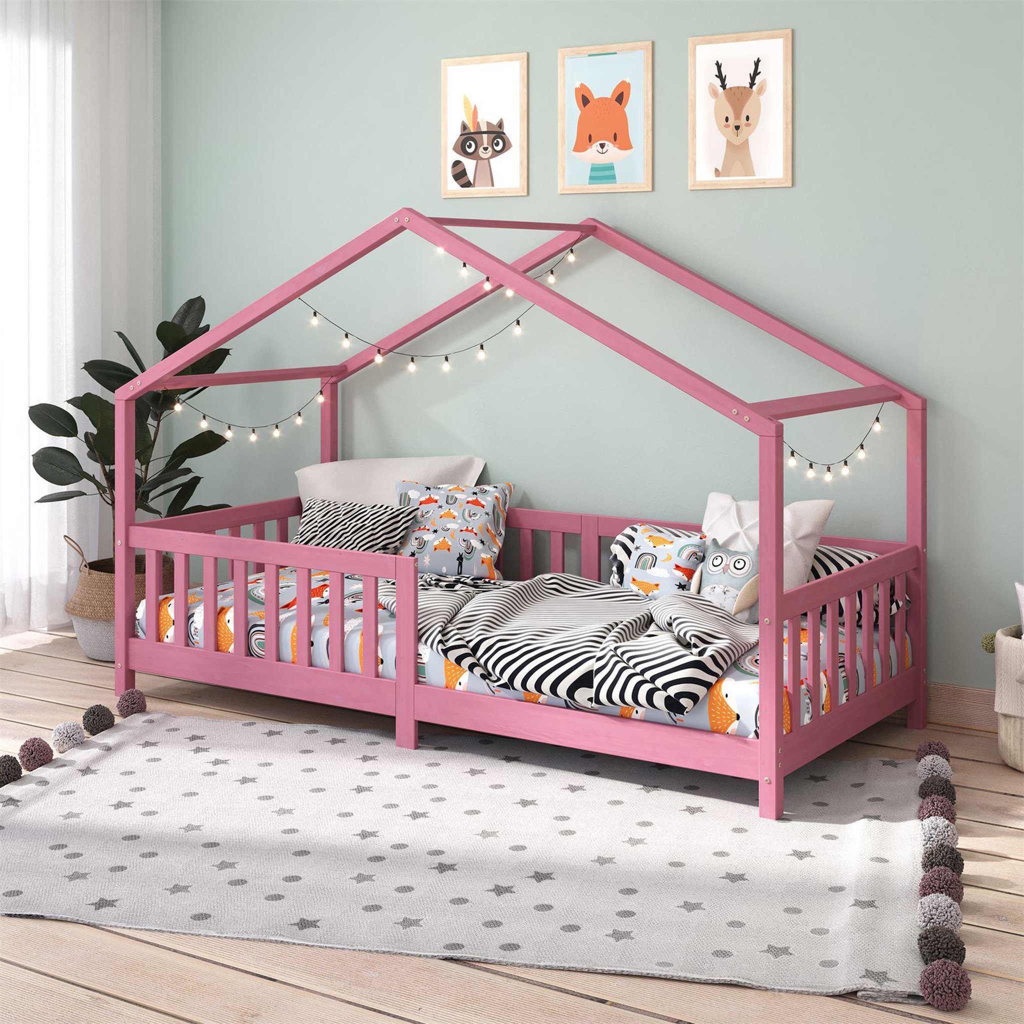 Voir la diapositive 2 : IDIMEX Lit cabane LISAN 90 x 190 cm, en pin massif