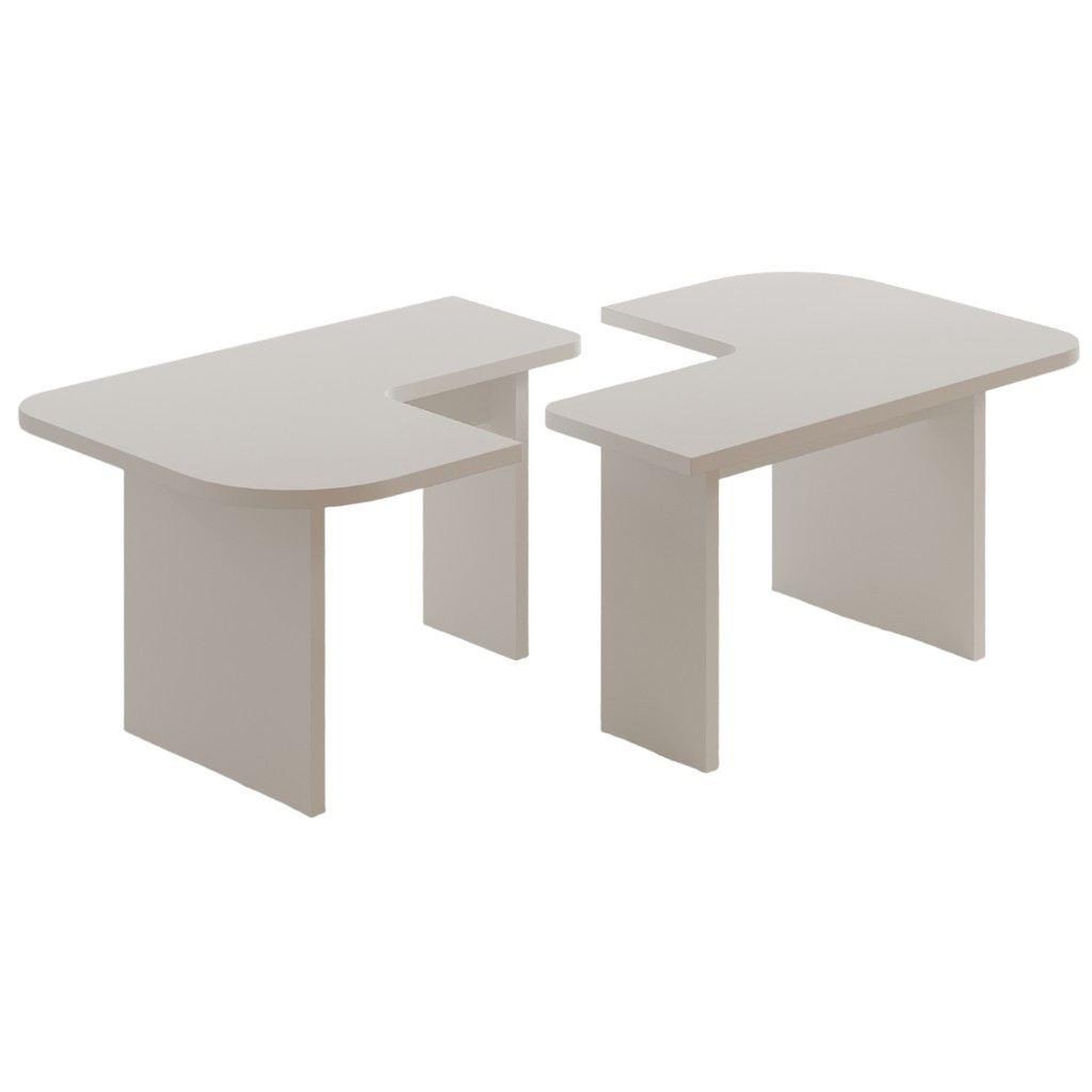 Habitat et Jardin Ensemble tables basses en bois  Iris  - 90 x 45 x 35 cm - Blanc