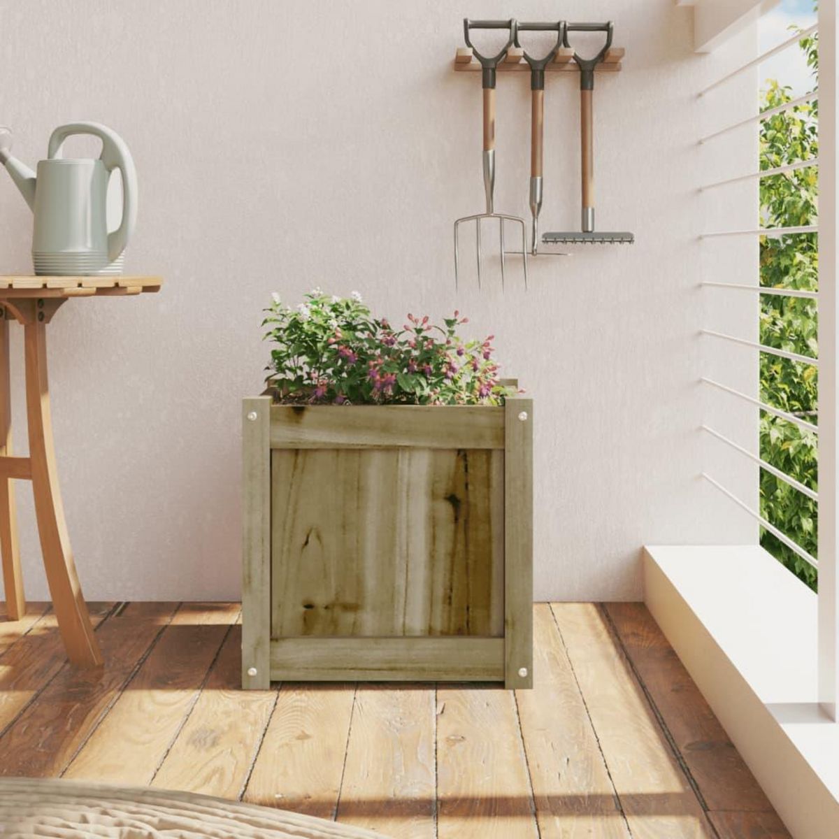 VIDAXL Jardiniere 40x40x40 cm bois de pin impregne