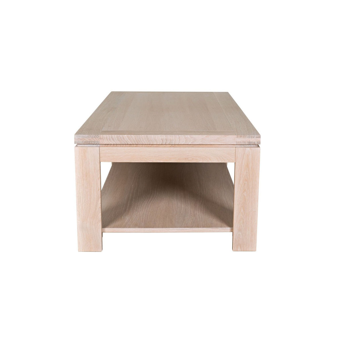 HELLIN Table basse rectangulaire bois chêne blanchi massif - BOSTON