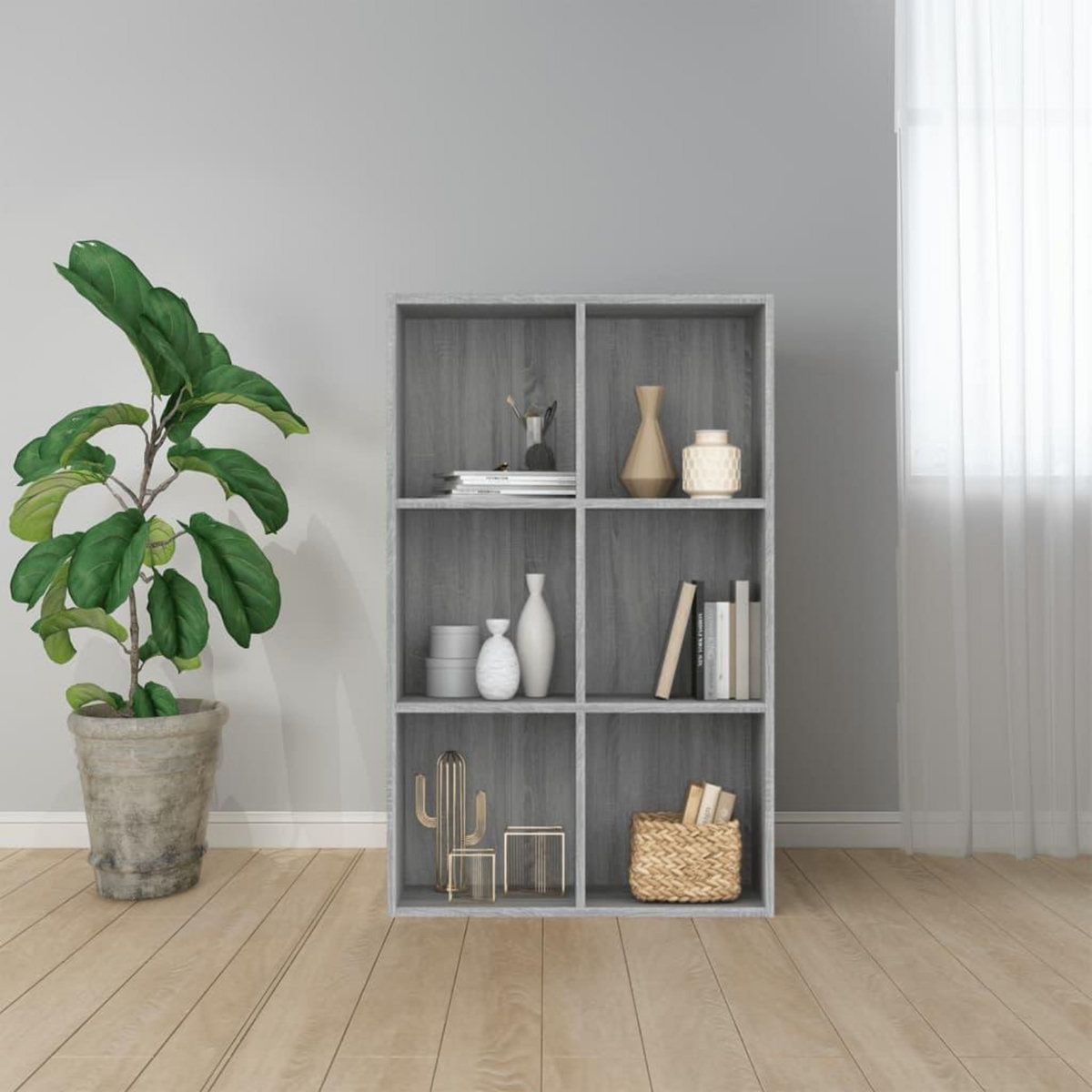 VIDAXL Bibliotheque/Buffet Sonoma gris 66x30x98 cm Bois d'ingenierie