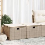 VIDAXL Salon de jardin avec coussins 2 pcs beige resine tressee acacia