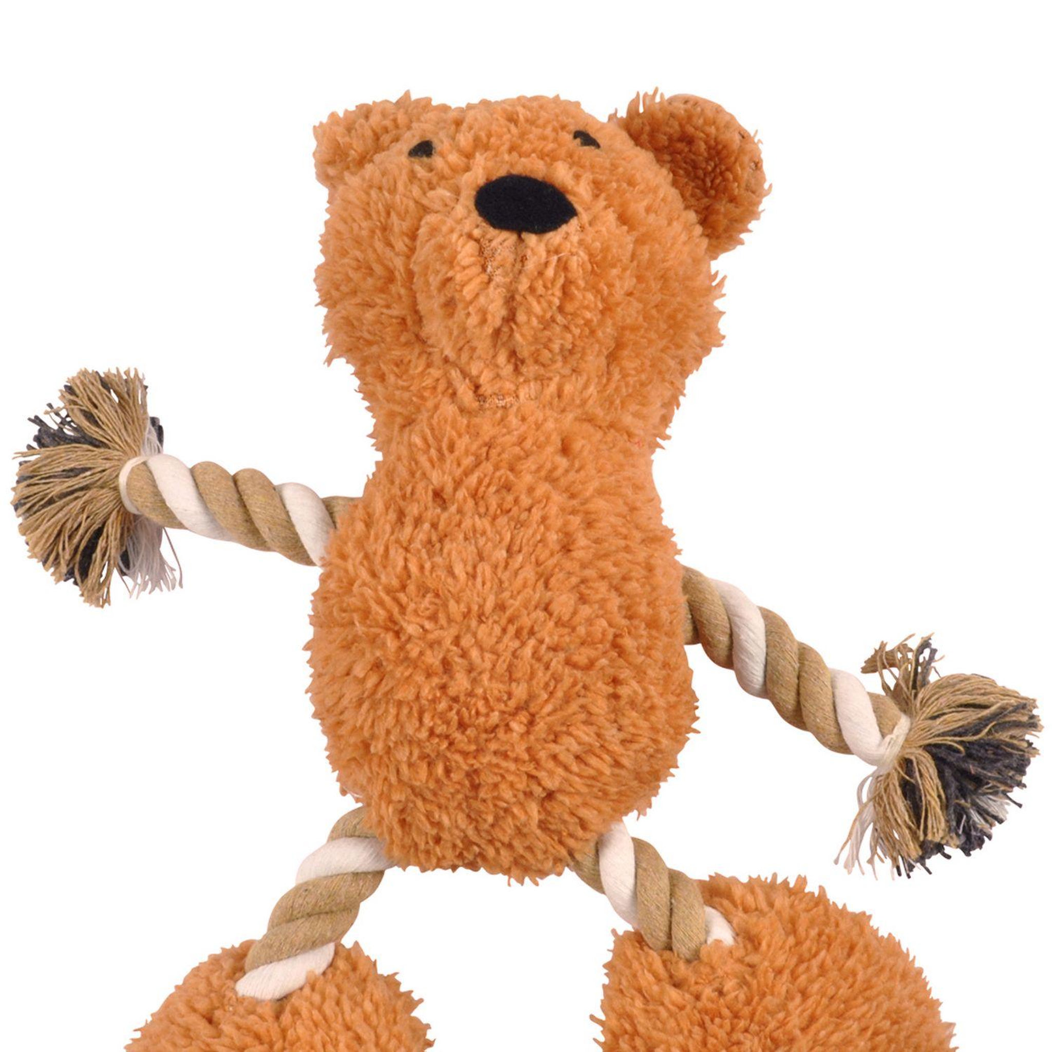 Voir la diapositive 2 : LOVE STORY Peluche ours en corde pour chien - marron