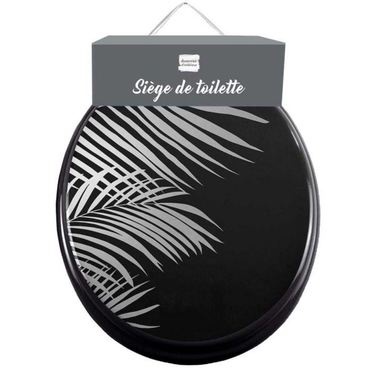 Paris Prix Abattant WC Imprimé  Orbella  47cm Noir & Argent