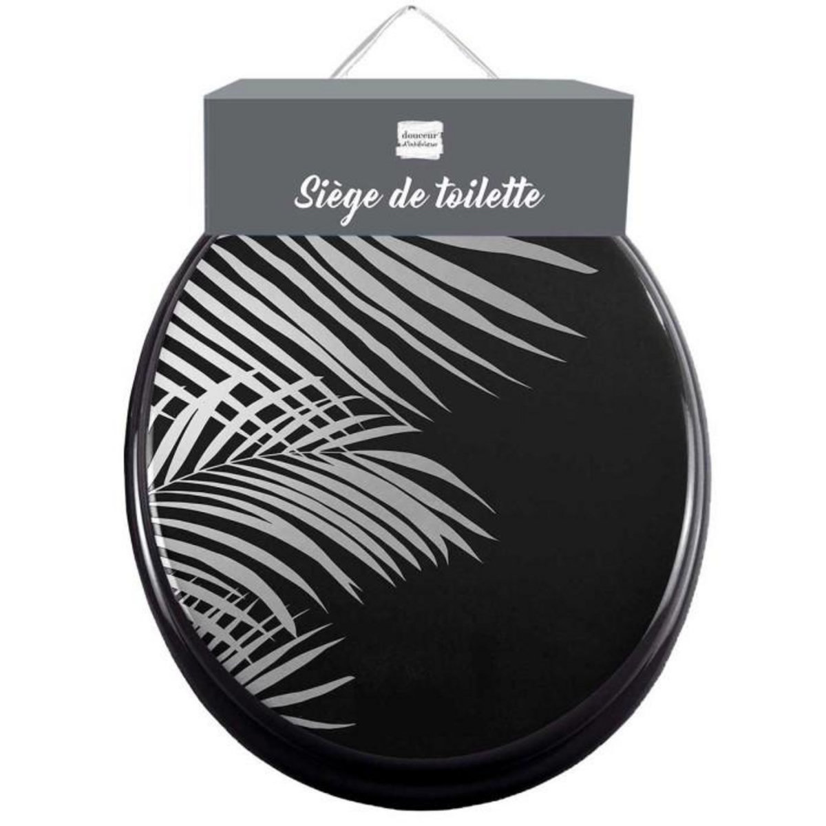 Paris Prix Abattant WC Imprimé  Orbella  47cm Noir & Argent