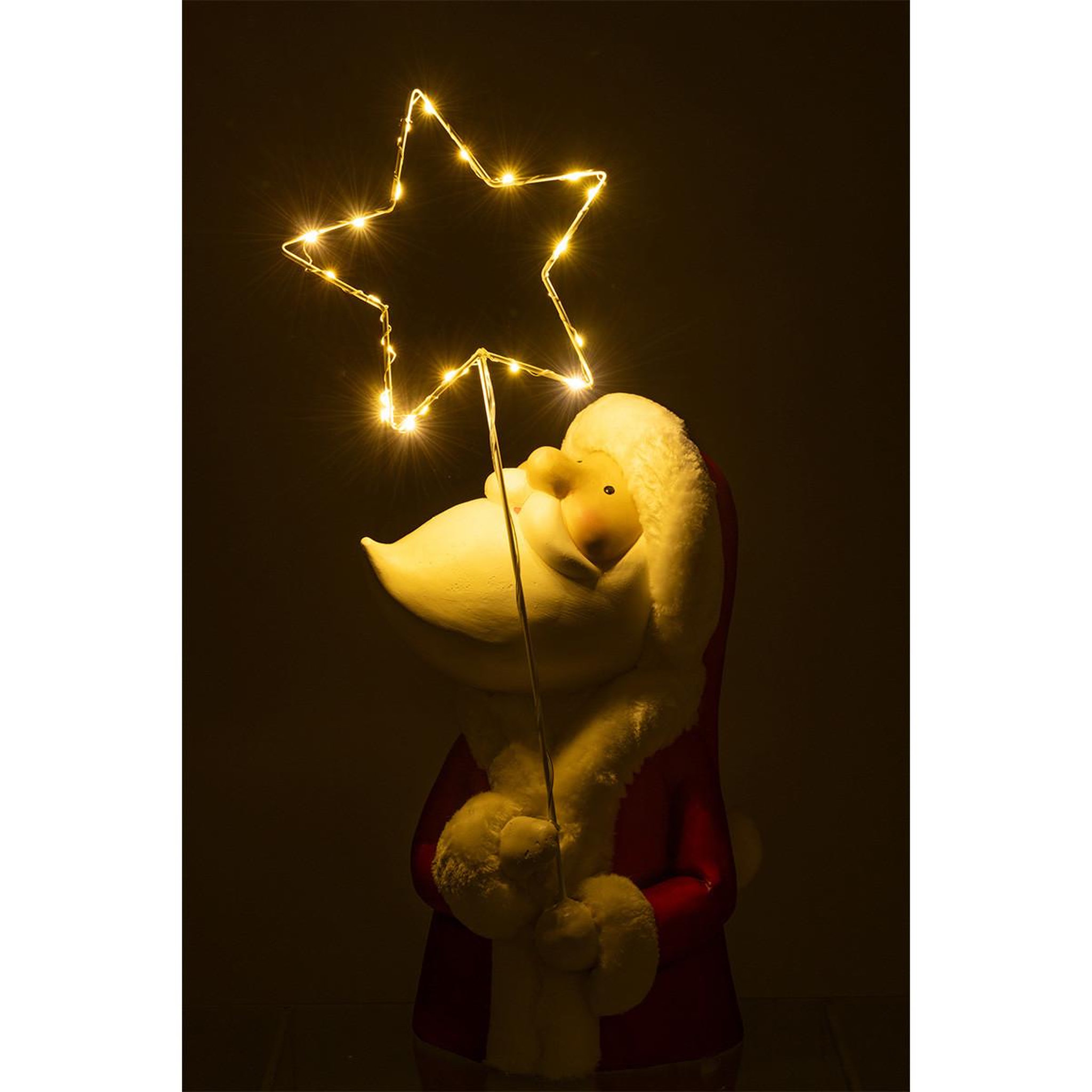 Voir la diapositive 3 : J-LINE Père noël à led  étoile  67cm rouge