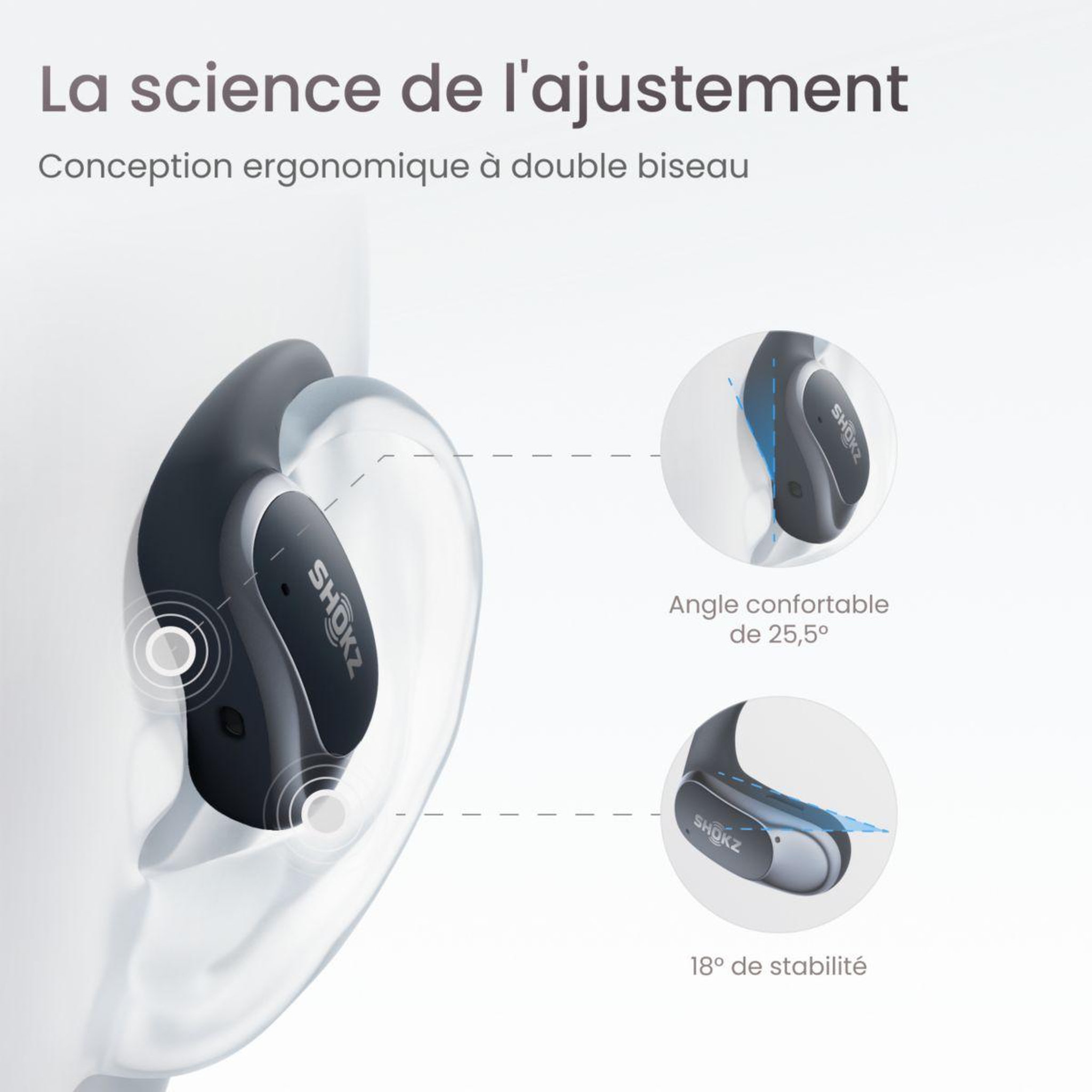 Voir la diapositive 5 : SHOKZ Ecouteurs OpenFit Air Noir
