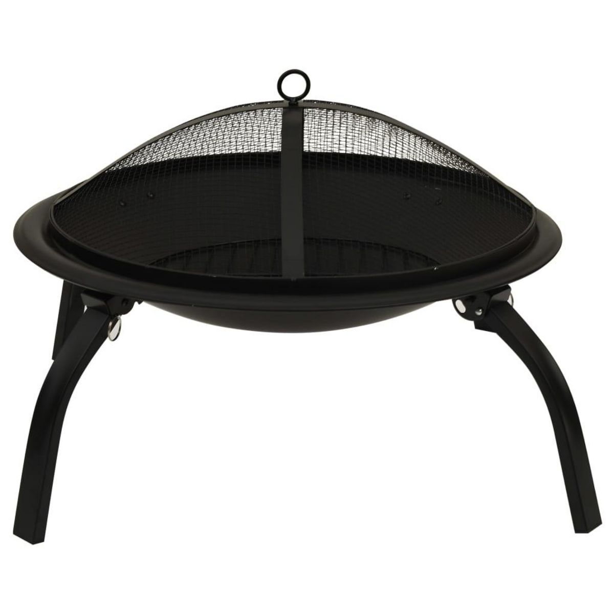 VIDAXL Foyer et barbecue avec tisonnier 2 en 1 56x56x49 cm Acier