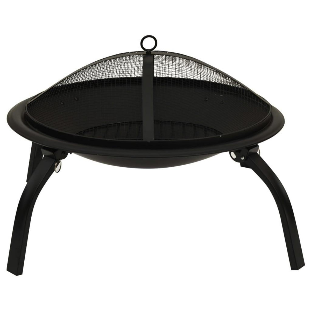 VIDAXL Foyer et barbecue avec tisonnier 2 en 1 56x56x49 cm Acier