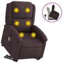Voir la diapositive 2 : VIDAXL Fauteuil inclinable de massage Marron fonce Tissu