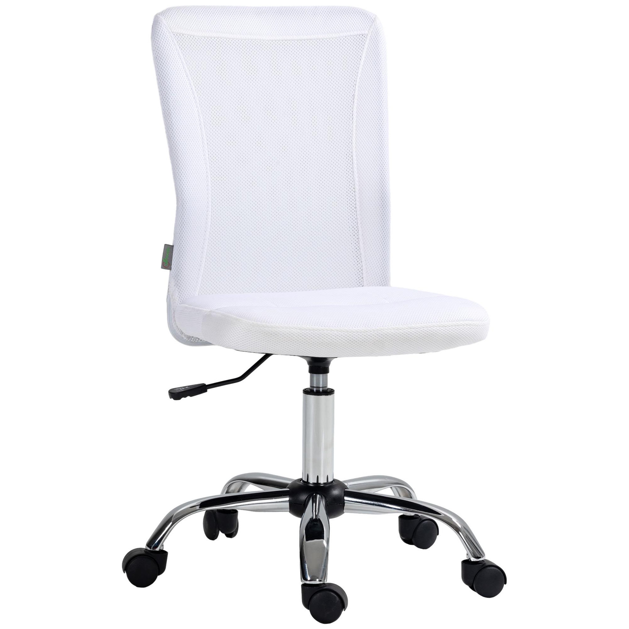 Voir la diapositive 5 : VINSETTO Vinsetto Chaise de bureau ergonomique hauteur réglable piètement chromé pivotant 360° revêtement blanc