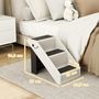 Voir la diapositive 3 : PAWHUT Escalier pour chien pliable - 3 marches antidérapantes - max. 10Kg - PP noir blanc cassé