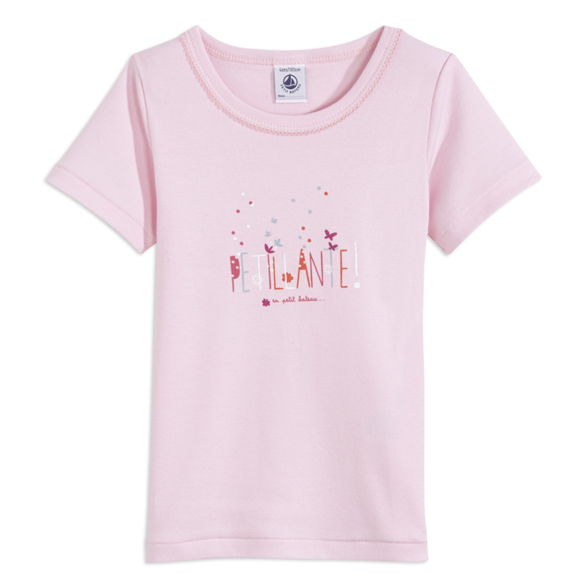 Tee-shirt Manches Courtes Fille Petit Bateau – Coton – Rayures Et Motif Cœur – Marque Française - 10