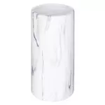  Vase Déco Cylindrique  Effet Marbre  20cm Blanc