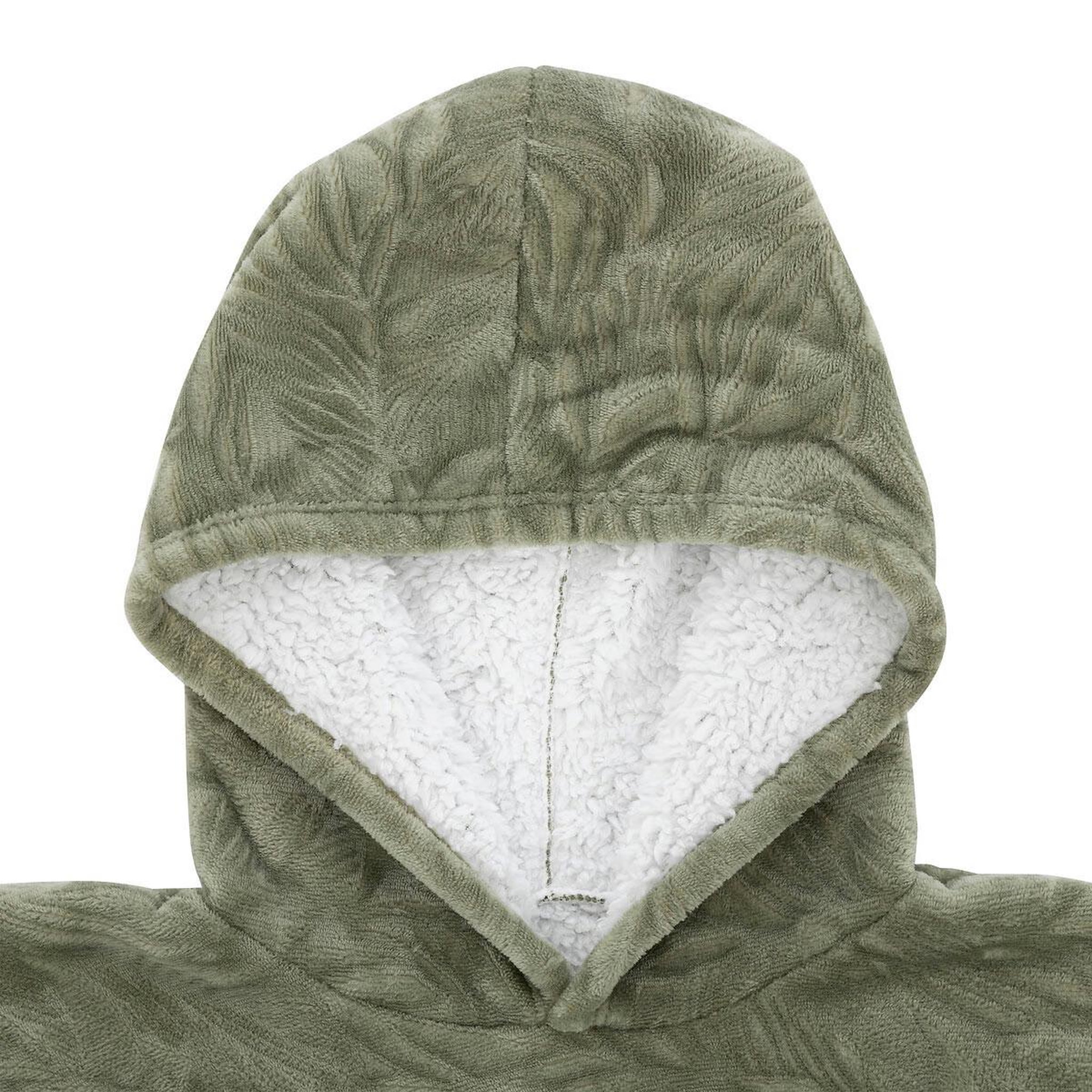 Voir la diapositive 2 : ATMOSPHERA Plaid Sweat à Capuche  Flanelle  85x118cm Vert