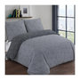 Voir la diapositive 2 : VISION VISION Parure de couette Hugo - 100% coton - 1 housse de couette 140 x 200 cm + 1 taie d'oreiller 65 x 65 cm - Gris anthracite