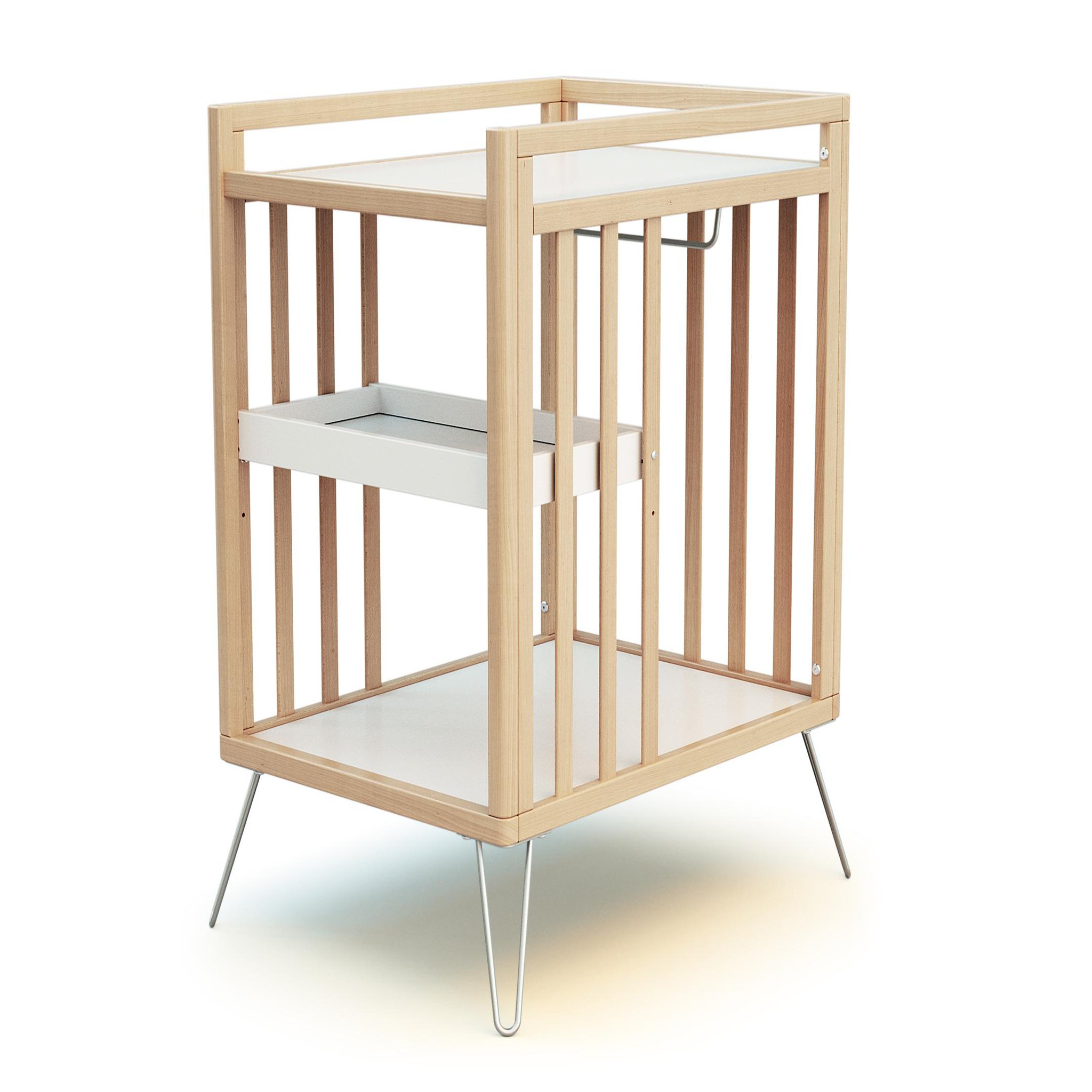 Voir la diapositive 3 : JURABABY Table à langer 2 étagères ONLY en bois 76 x 56 x 94 cm