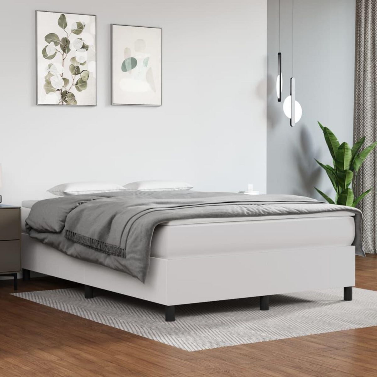 VIDAXL Cadre de lit sans matelas blanc 140x190 cm similicuir