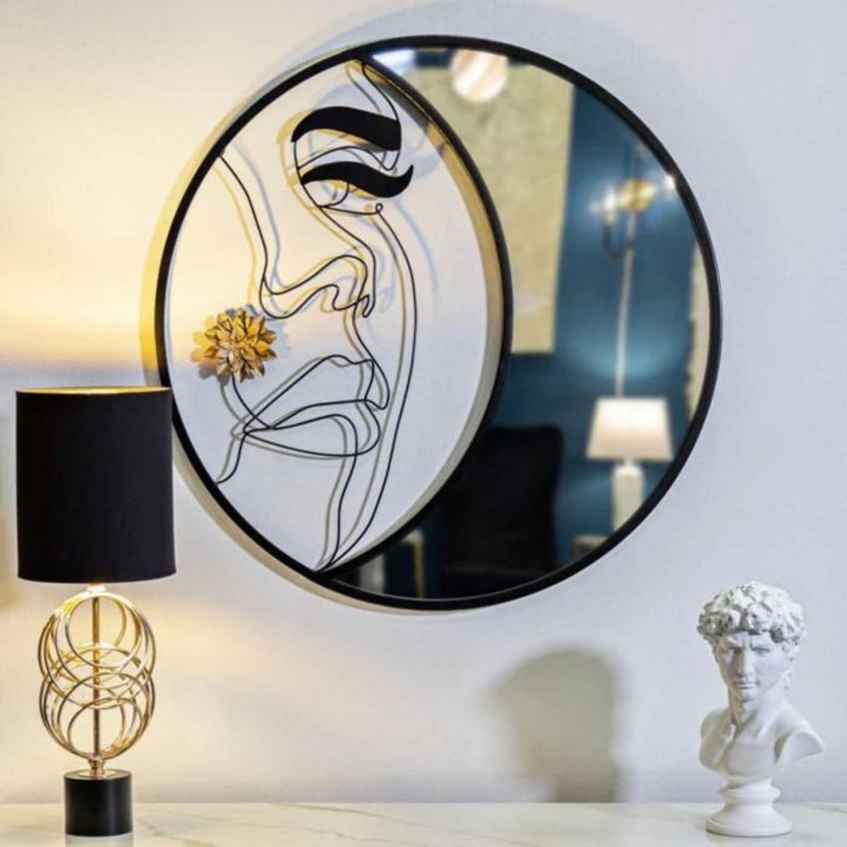 Paris Prix Miroir Mural Design  Melly  80cm Noir