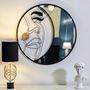 Voir la diapositive 5 : Paris Prix Miroir Mural Design  Melly  80cm Noir