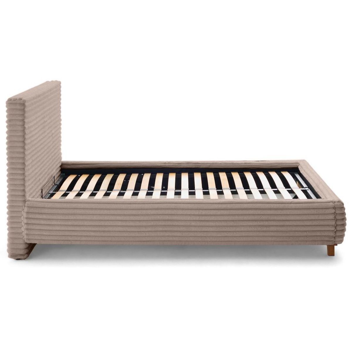 BEST MOBILIER Cristal - lit coffre - 160x200 - sommier inclus - fausse fourrure côtelée