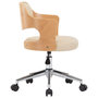 Voir la diapositive 4 : VIDAXL Chaise pivotante de bureau Creme Bois courbe et similicuir