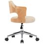 Voir la diapositive 4 : VIDAXL Chaise pivotante de bureau Creme Bois courbe et similicuir