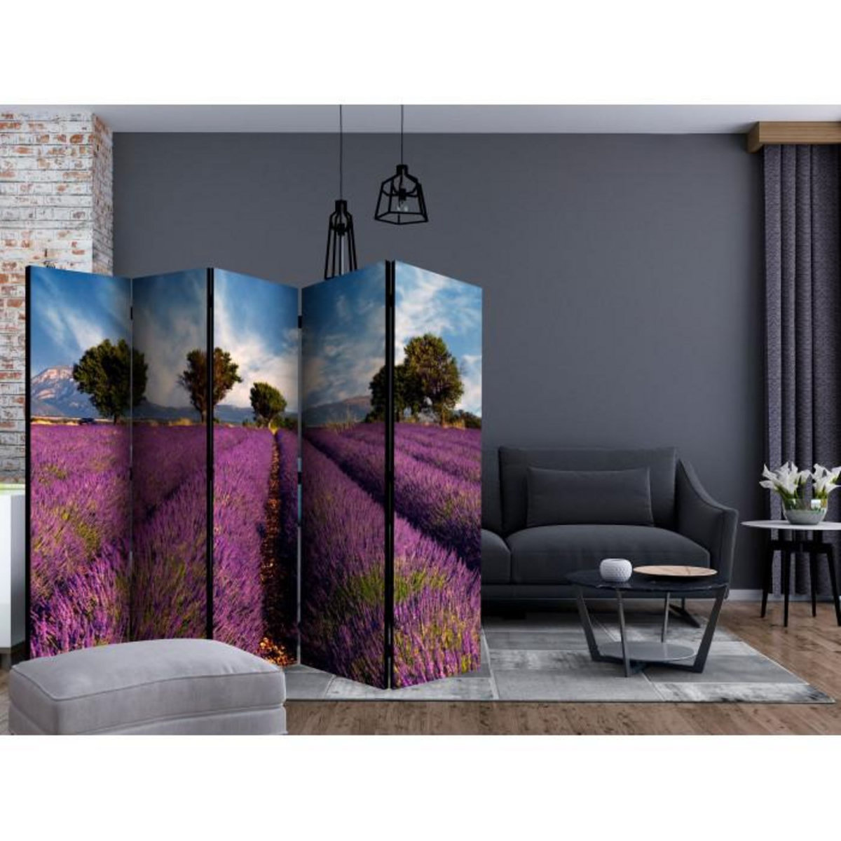 Paris Prix Paravent 5 Volets  Lavender Field in Provence, France  172x225cm