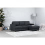 Voir la diapositive 2 : MARKET24 Canapé d'angle droit 4 places Paul - Tissu gris anthracite - L 215 x p 140 cm