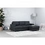 Voir la diapositive 2 : MARKET24 Canapé d'angle droit 4 places Paul - Tissu gris anthracite - L 215 x p 140 cm
