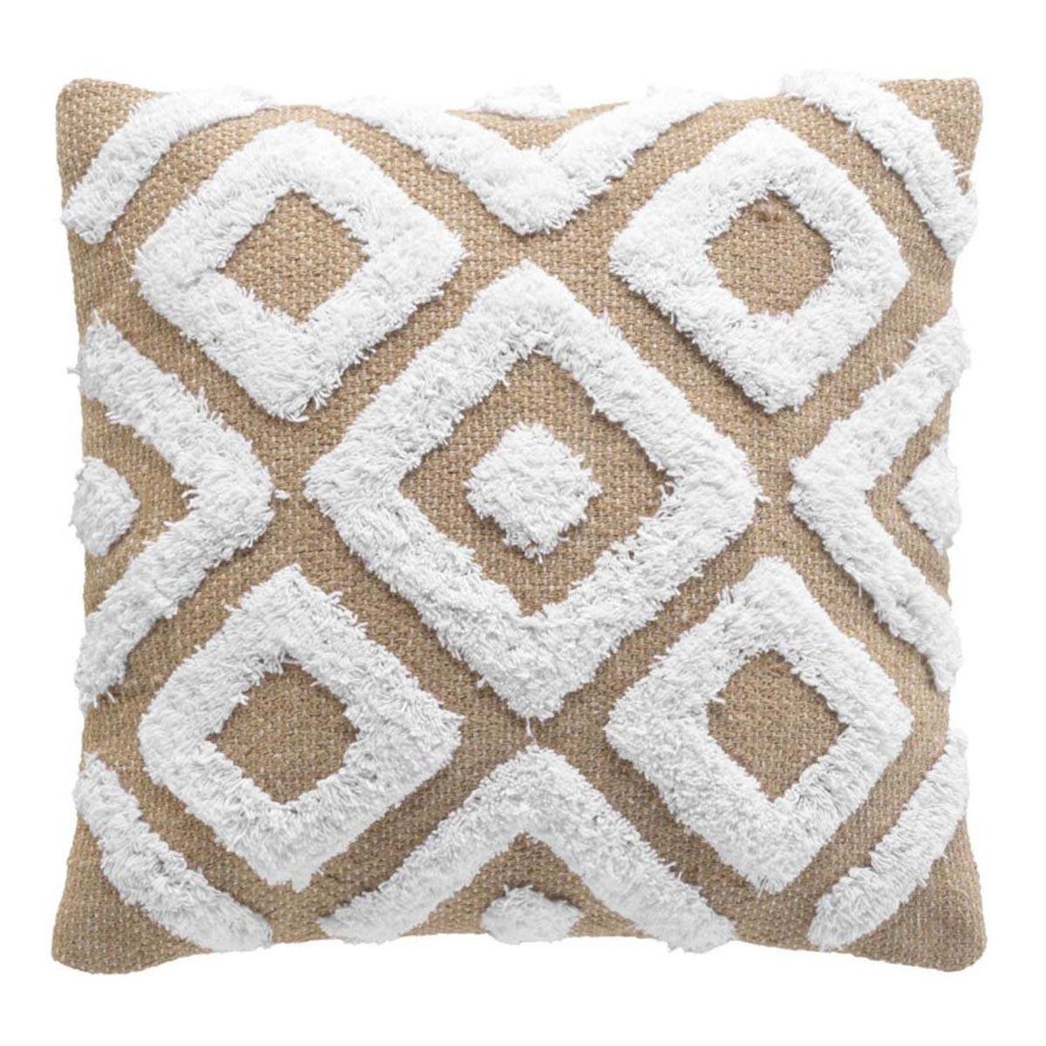 Douceur d'Intérieur Housse de coussin tufté en jute  damia  40x40cm marron