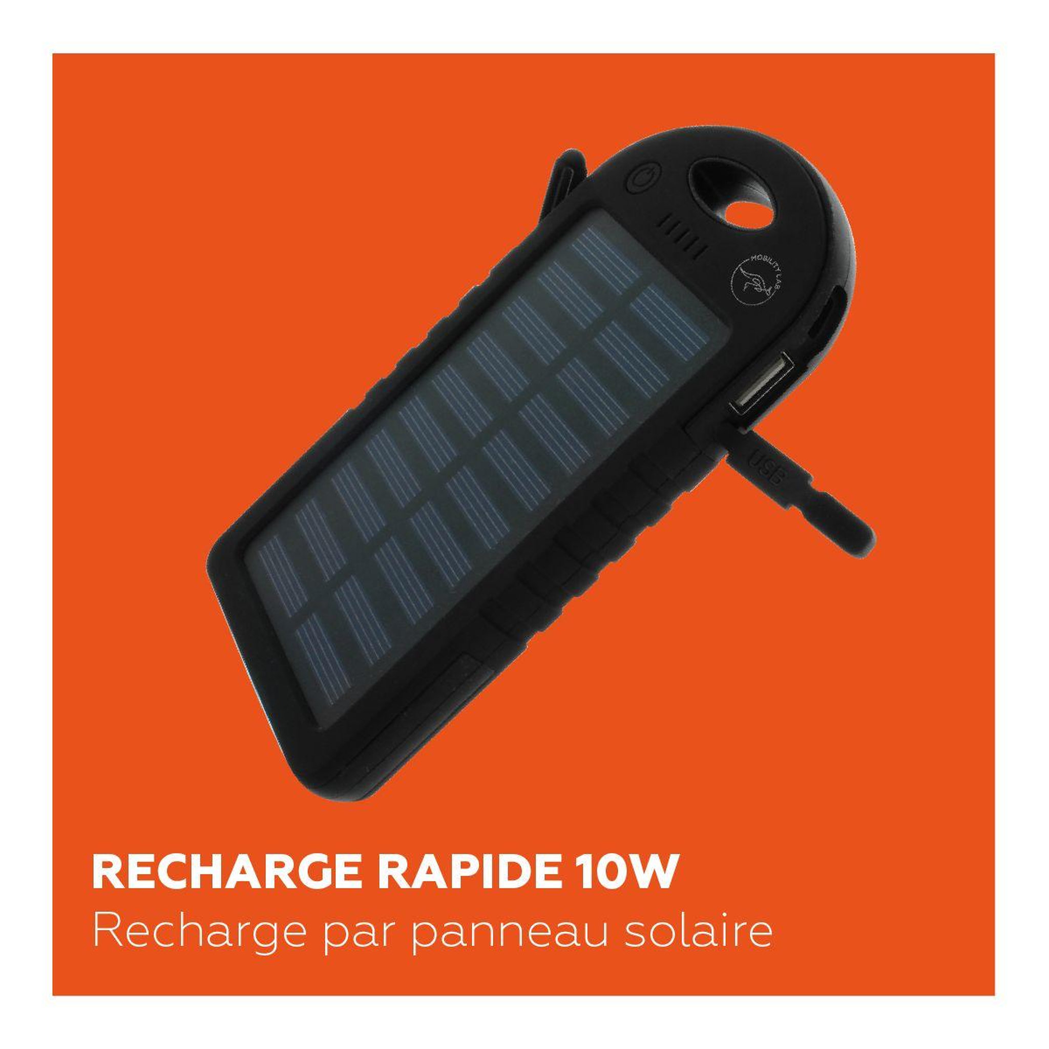 Voir la diapositive 5 : Mobility Lab Batterie nomade solaire 5000 mah noir