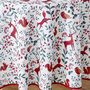Voir la diapositive 2 : Paris Prix Nappe Ronde Imprimé  Forestine  180cm Blanc & Rouge