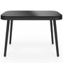 Voir la diapositive 3 : ID MARKET Salon de jardin bas MADEIRA 4 places structure en métal noir, cordage et coussins noirs