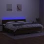 Voir la diapositive 4 : VIDAXL Sommier a lattes de lit matelas et LED Marron fonce 200x200 cm