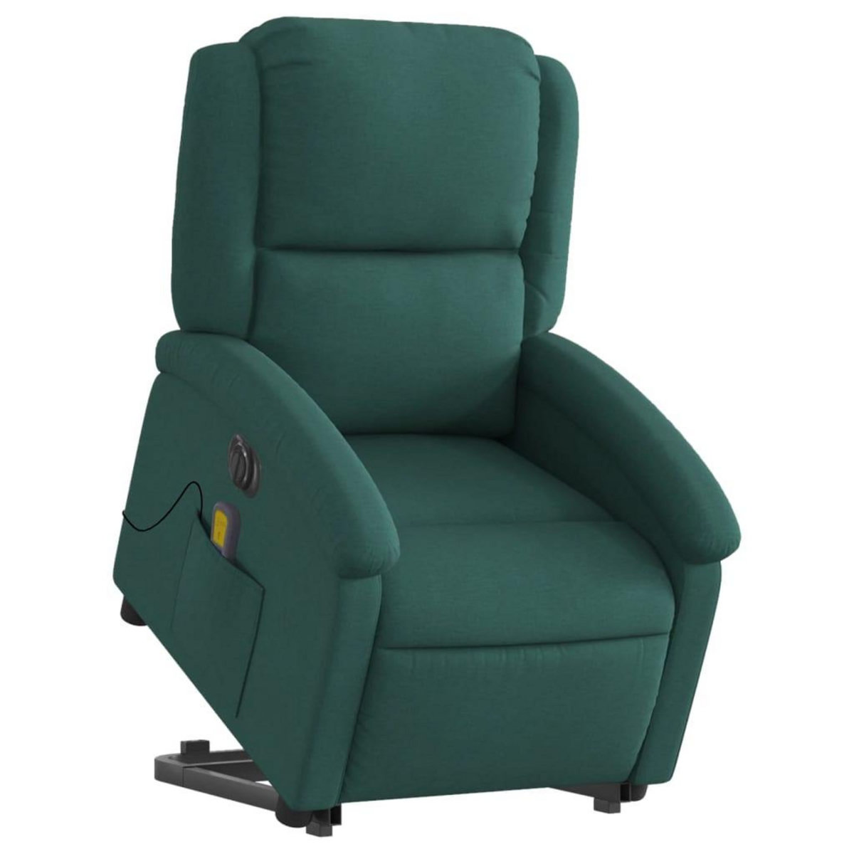 VIDAXL Fauteuil inclinable de massage electrique Vert fonce Tissu