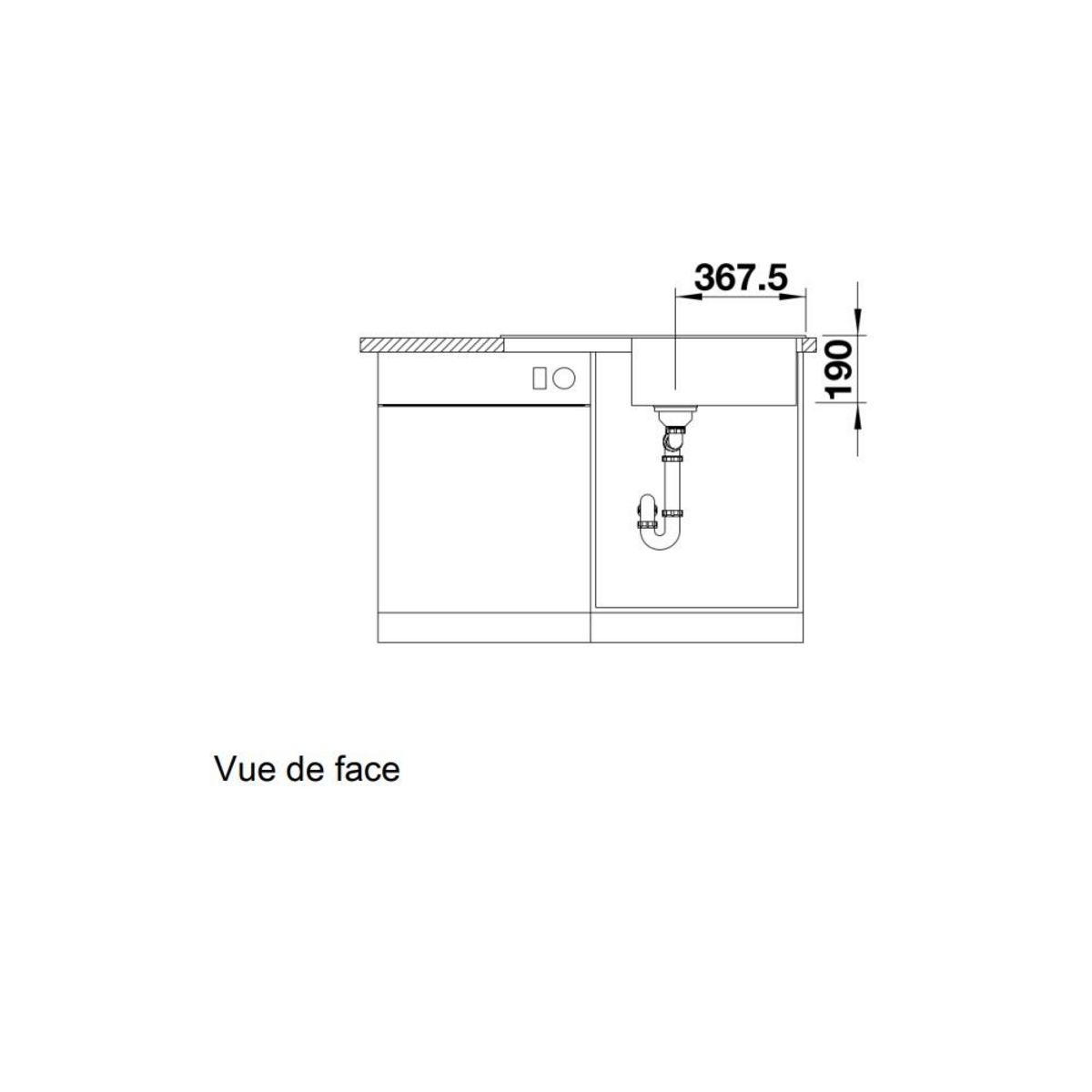 Blanco Evier à encastrer 86cm silgranit noir - 526087
