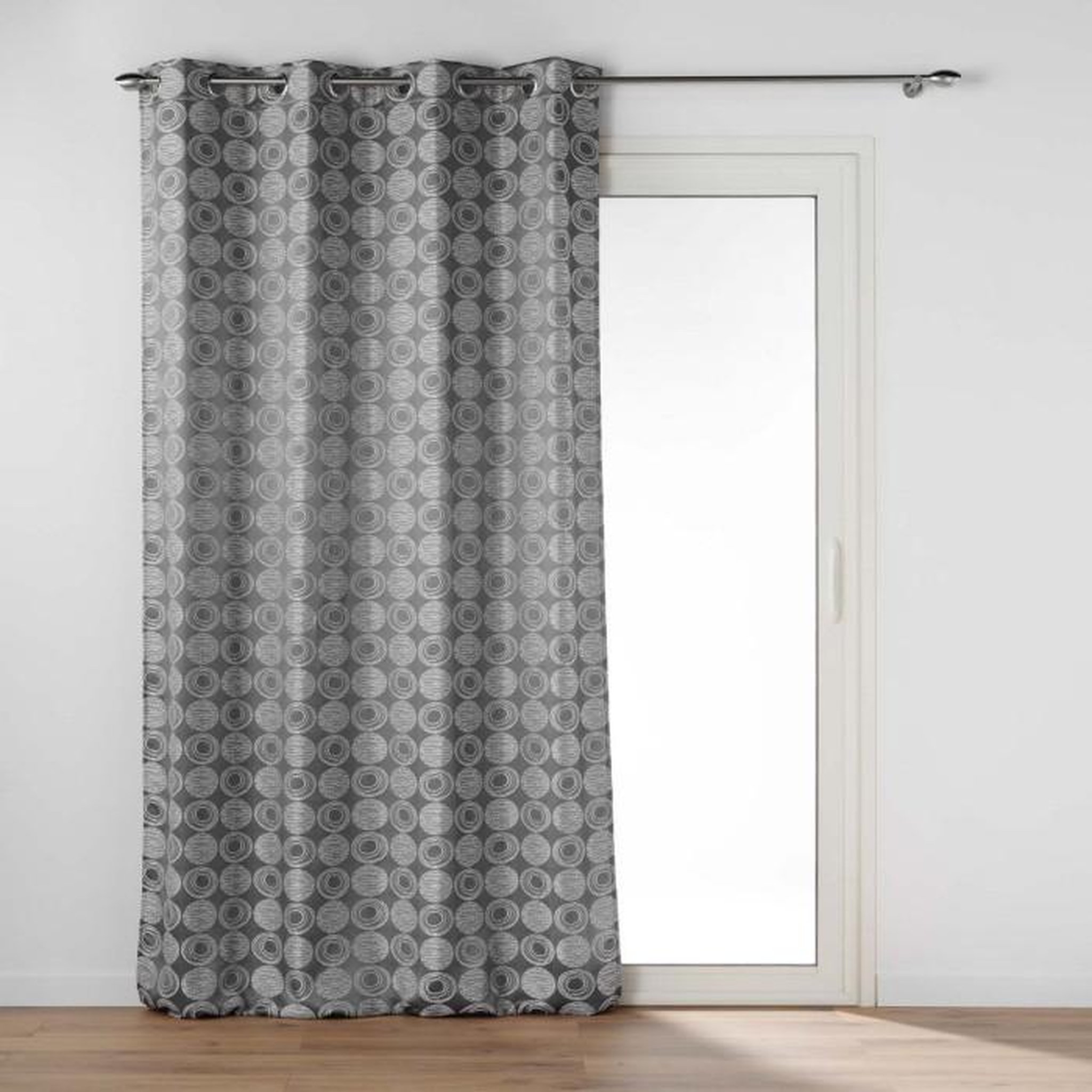 Voir la diapositive 1 : Paris Prix Rideau à Œillets Jacquard  Caelia  140x260cm Gris