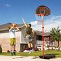 Voir la diapositive 2 : HOMCOM Panier de Basket-Ball sur pied avec poteau panneau, base de lestage sur roulettes hauteur réglable 1,55 - 2,1 m rouge noir