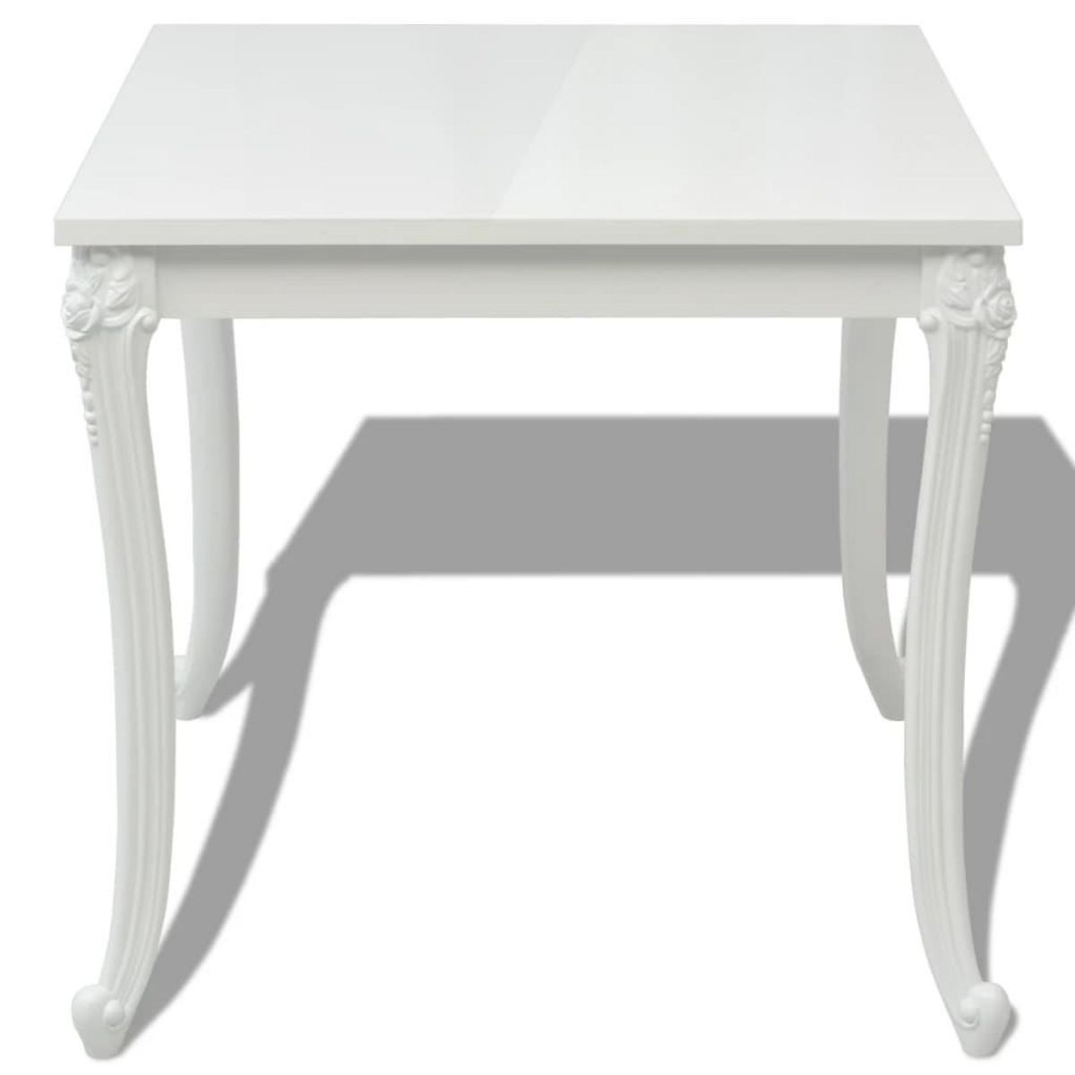 VIDAXL Table a manger 80x80x76 cm blanc brillant