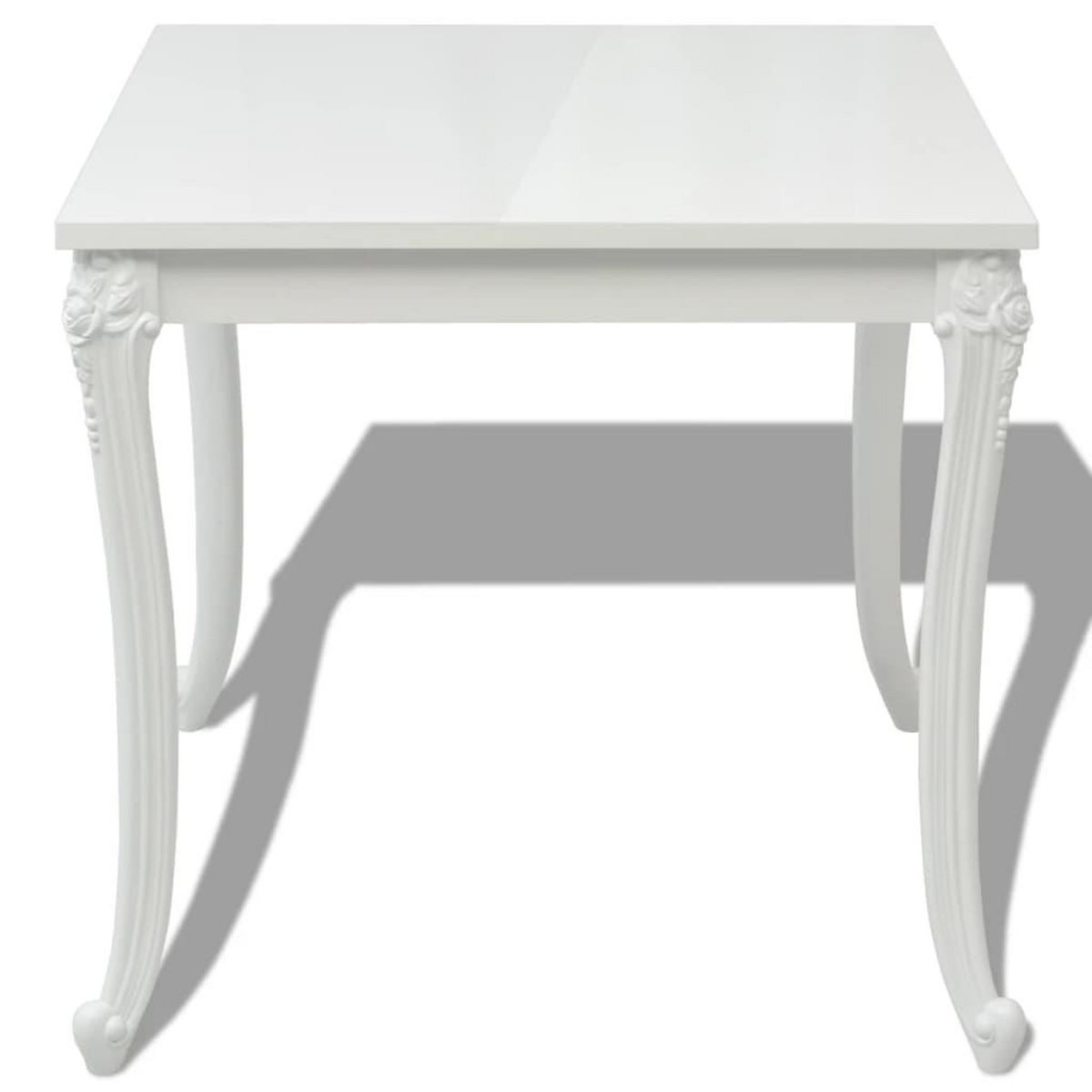VIDAXL Table a manger 80x80x76 cm blanc brillant