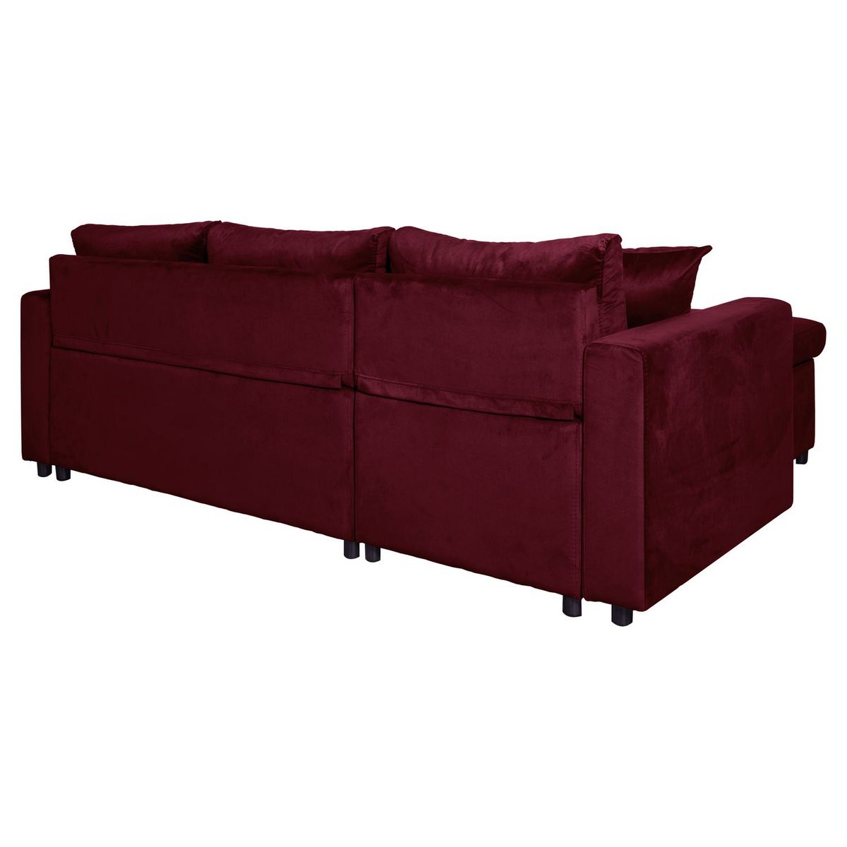 Canapé d'angle réversible convertible avec coffre en tissu ou velours GERALDINE 