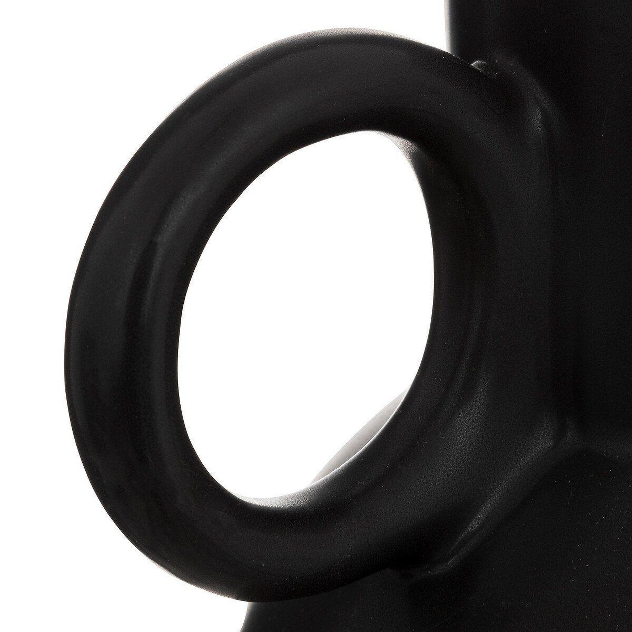 Voir la diapositive 2 : ATMOSPHERA Vase déco avec anses  olme  22cm noir