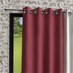 SOLEIL D'OCRE Voile à oeillets effet froissé 135x250 cm BOHEME, par Soleil d'Ocre. Coloris disponibles : Rouge