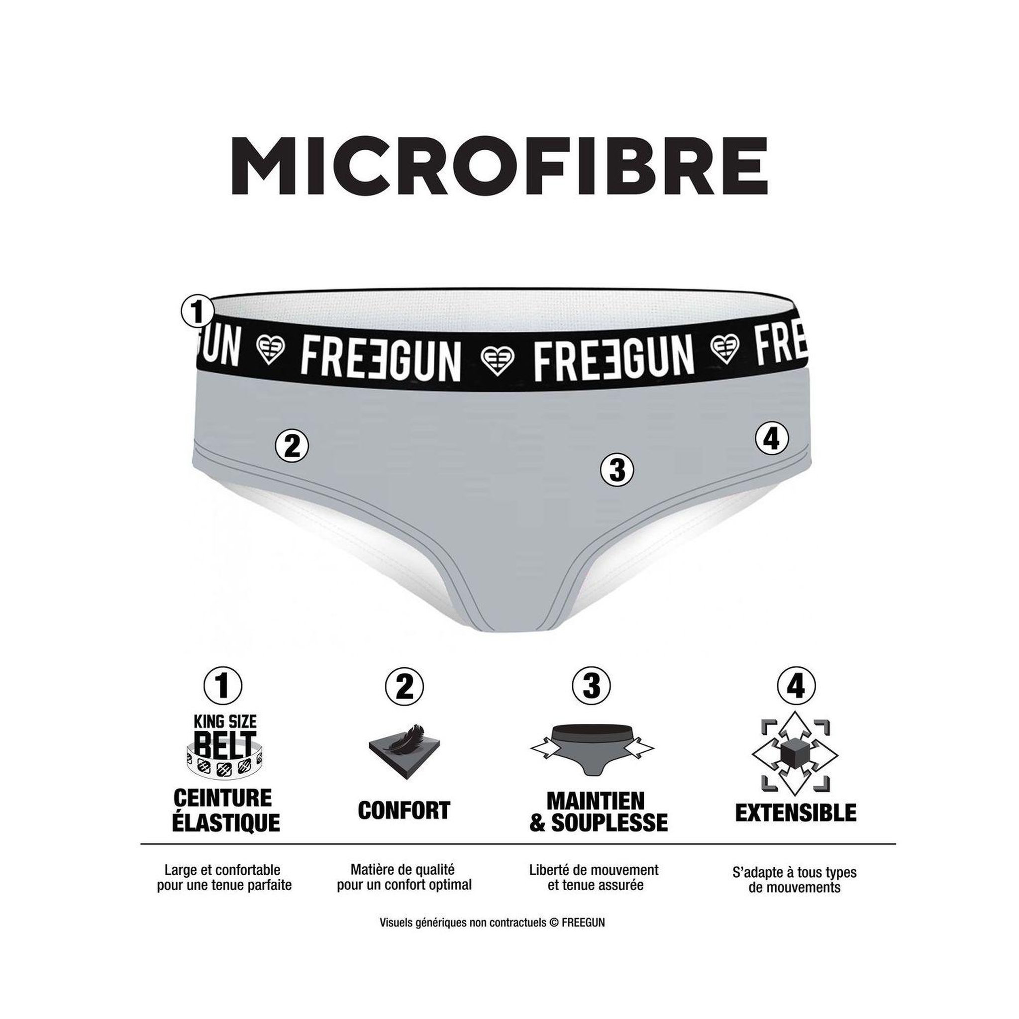 Voir la diapositive 2 : FREEGUN Lot de 4 culottes femme leopard