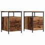 Voir la diapositive 2 : VIDAXL Tables de chevet 2 pcs vieux bois 44x45x60 cm bois d'ingenierie